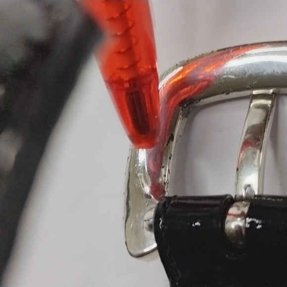 Brighton Buckle Bracelet With Rhinestones Silver Tone Patent Leather - Picture 3 of 6